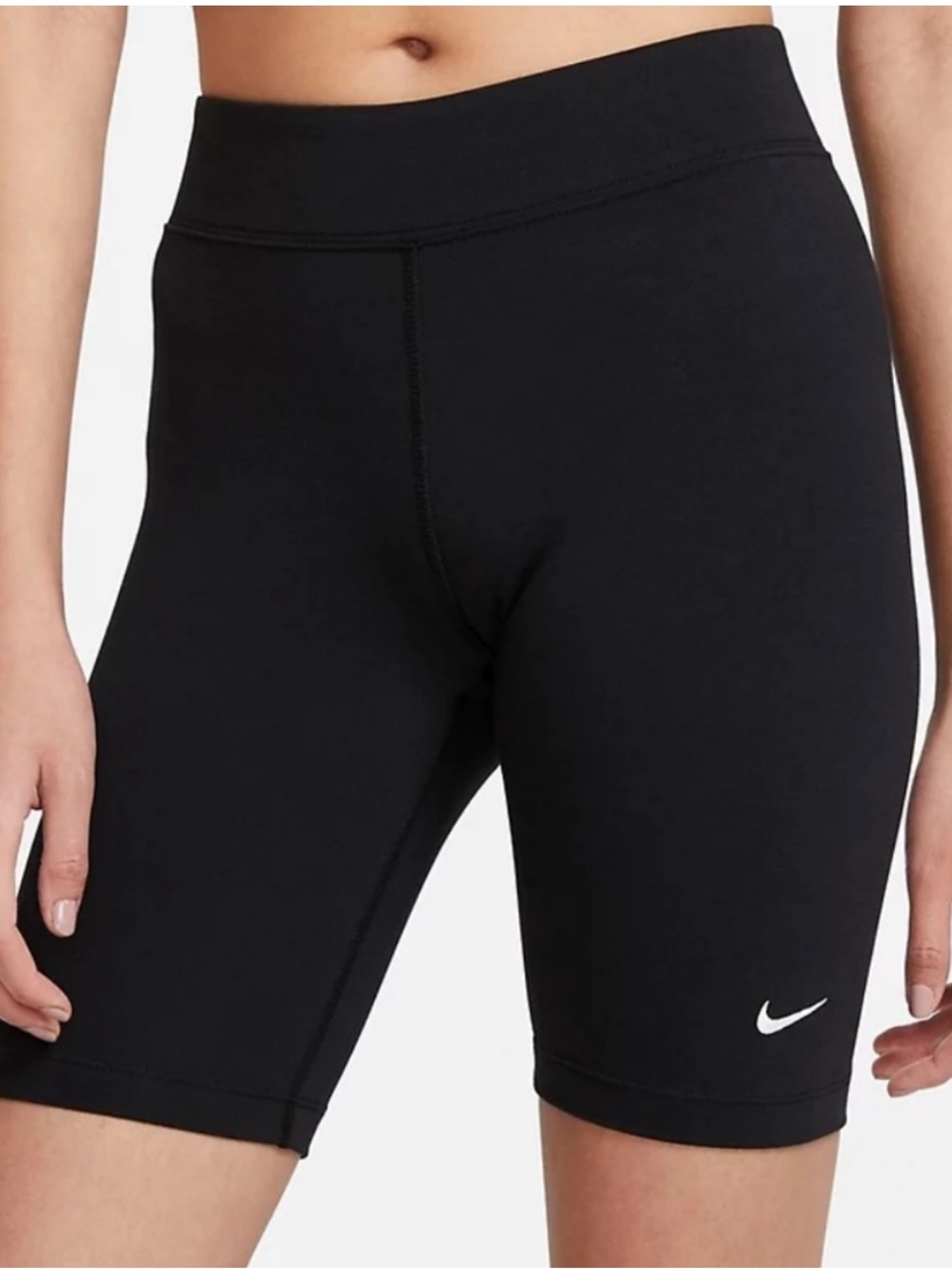 Nike Tight Fit Collant Bike Shorts Black High-Rise  with Swoosh Medium